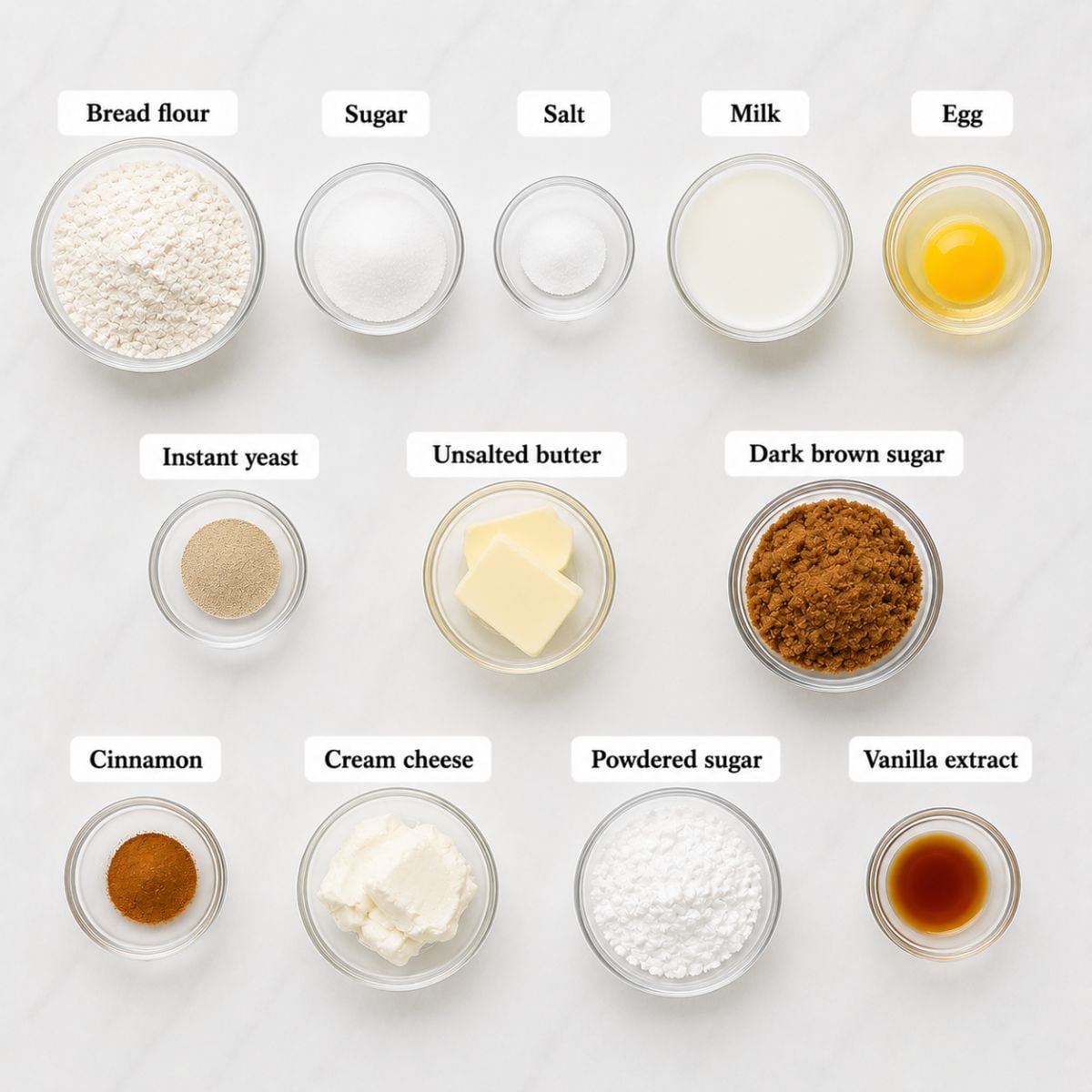 Homemade air fryer cinnamon rolls (from Scratch) ingredients