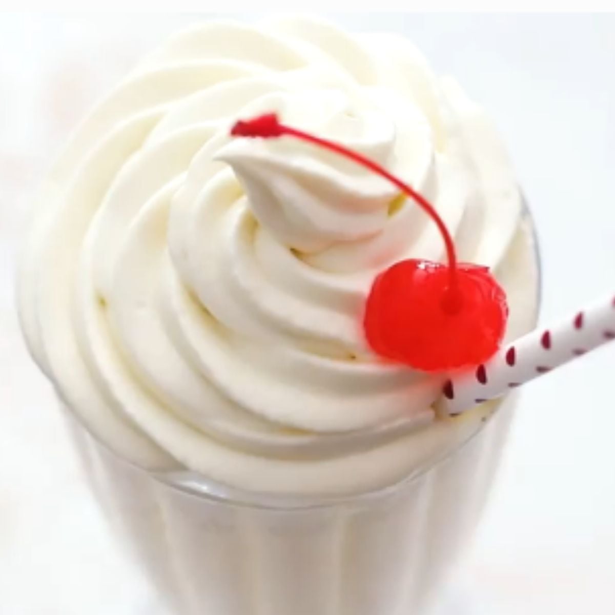 homemade vanilla milkshake final product