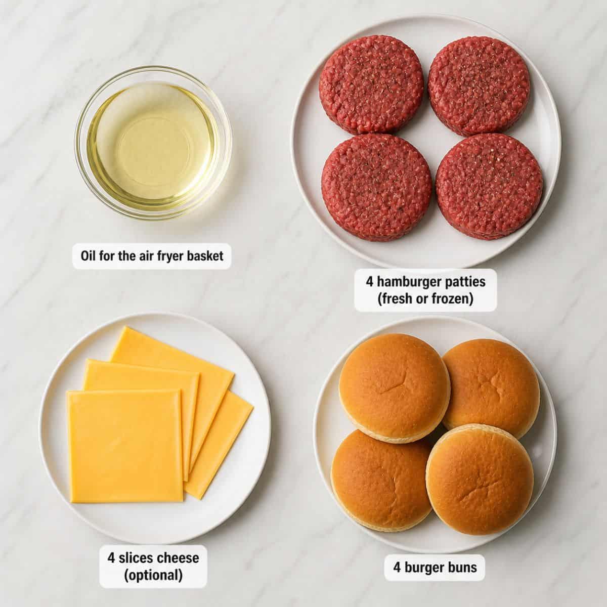 air fryer hamburger patties Ingredients
