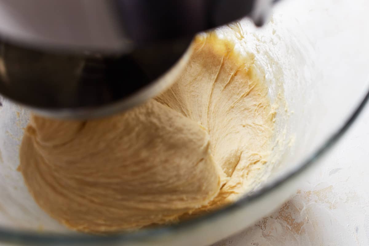 Butter kneaded into the yeast dough