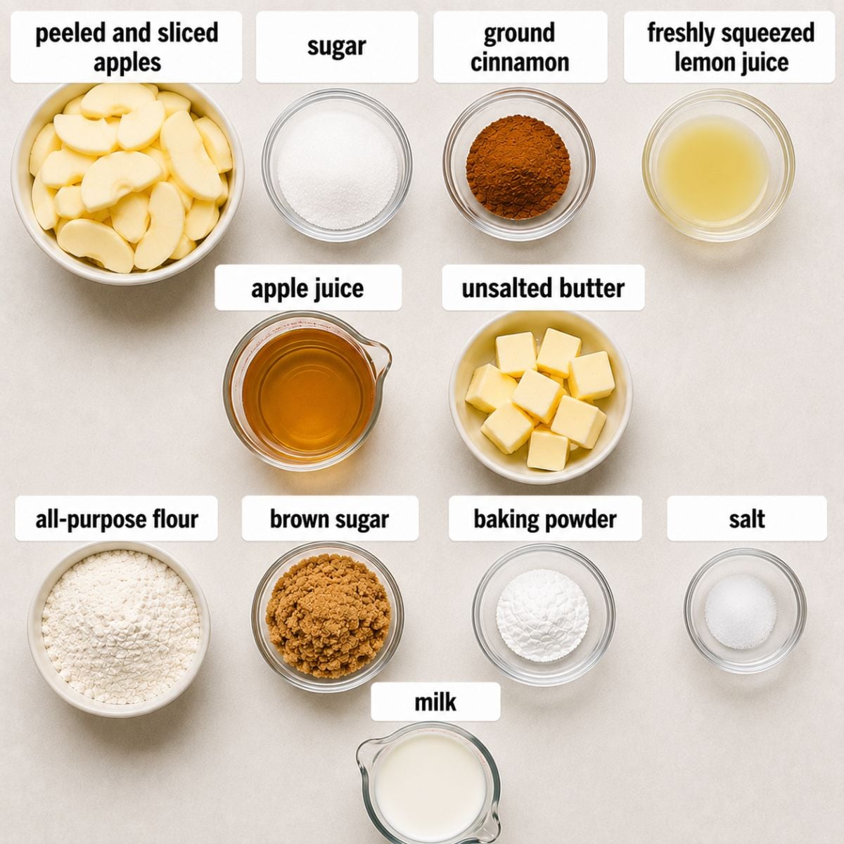 Easy Apple Cobbler with Fresh or Canned Apples ingredients