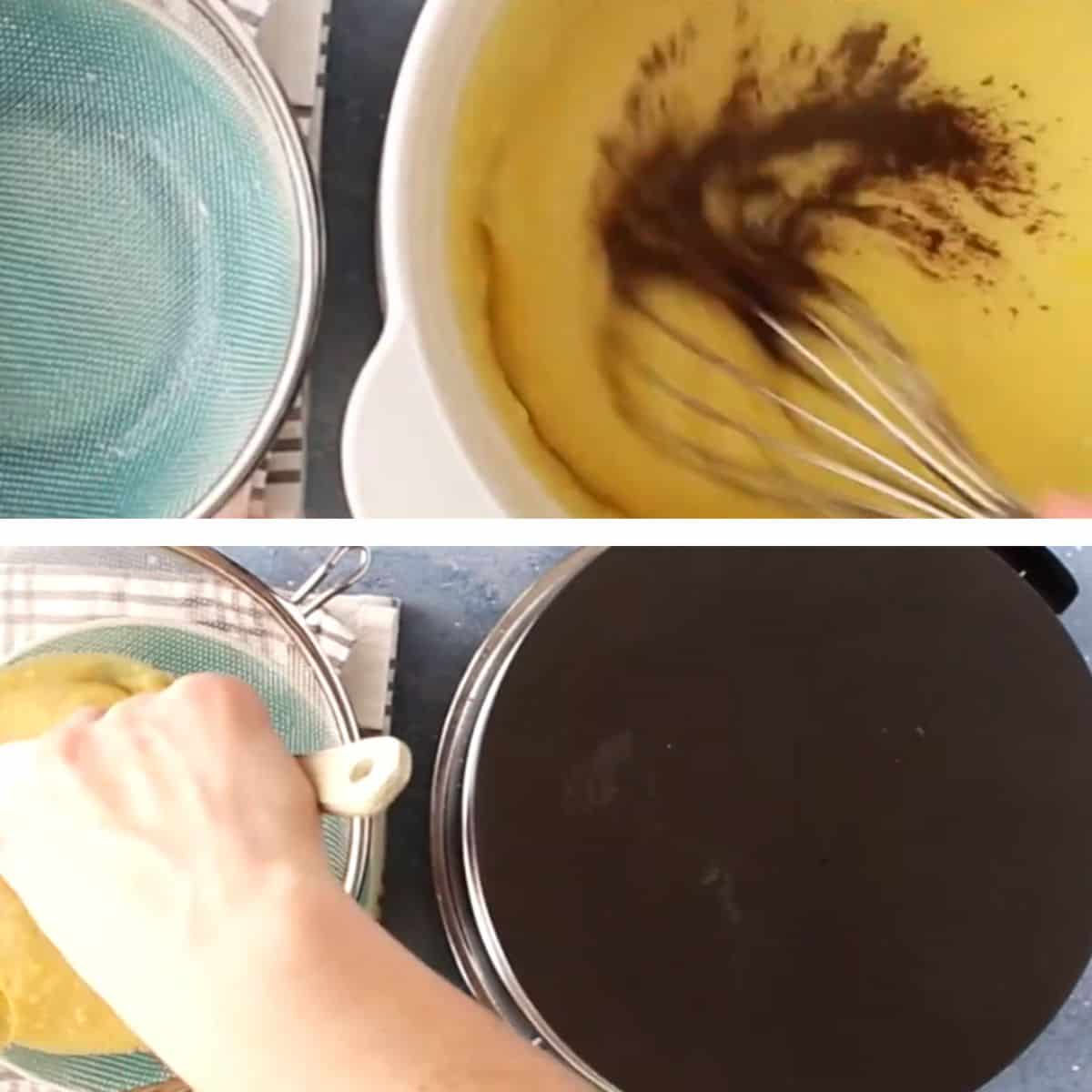 adding vanilla to the custard mixture