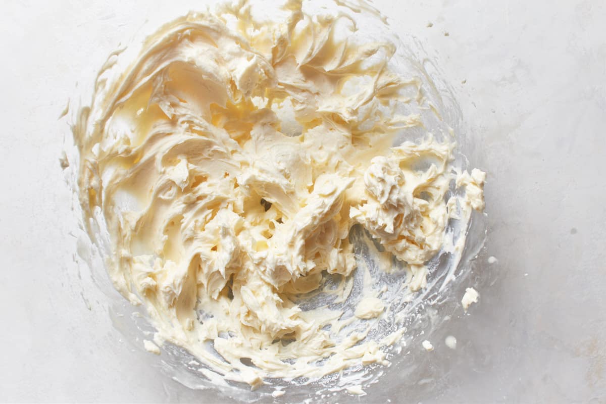 Butter and cream cheese mixed together