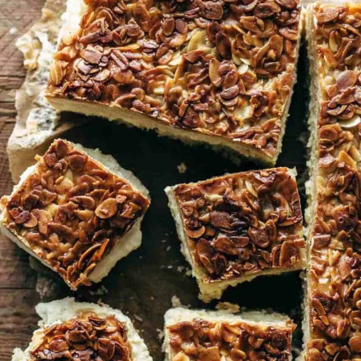 German bee sting cake sliced