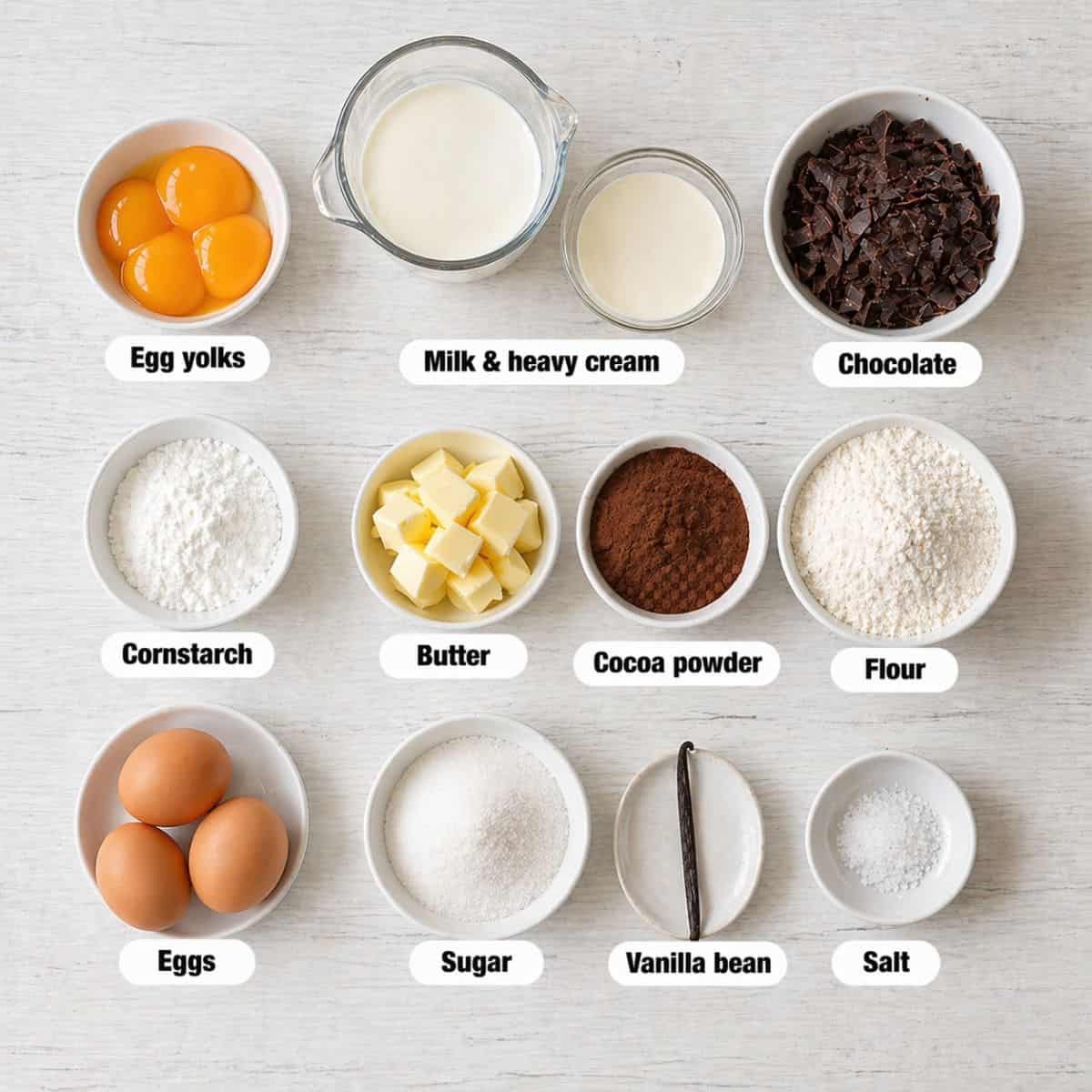 Cream puffs with chocolate ganache - Ingredients