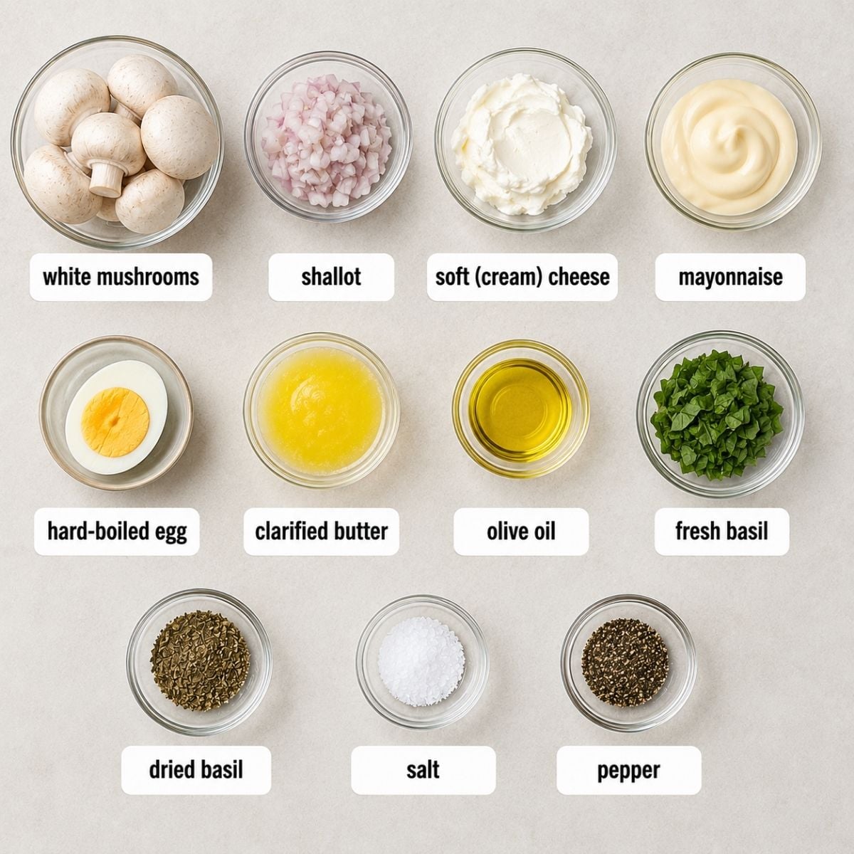 Stuffed Mushrooms Air Fryer ingredients