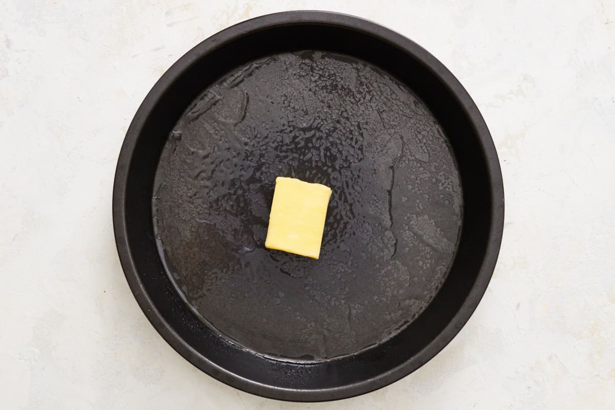 non-stick spray and place the butter