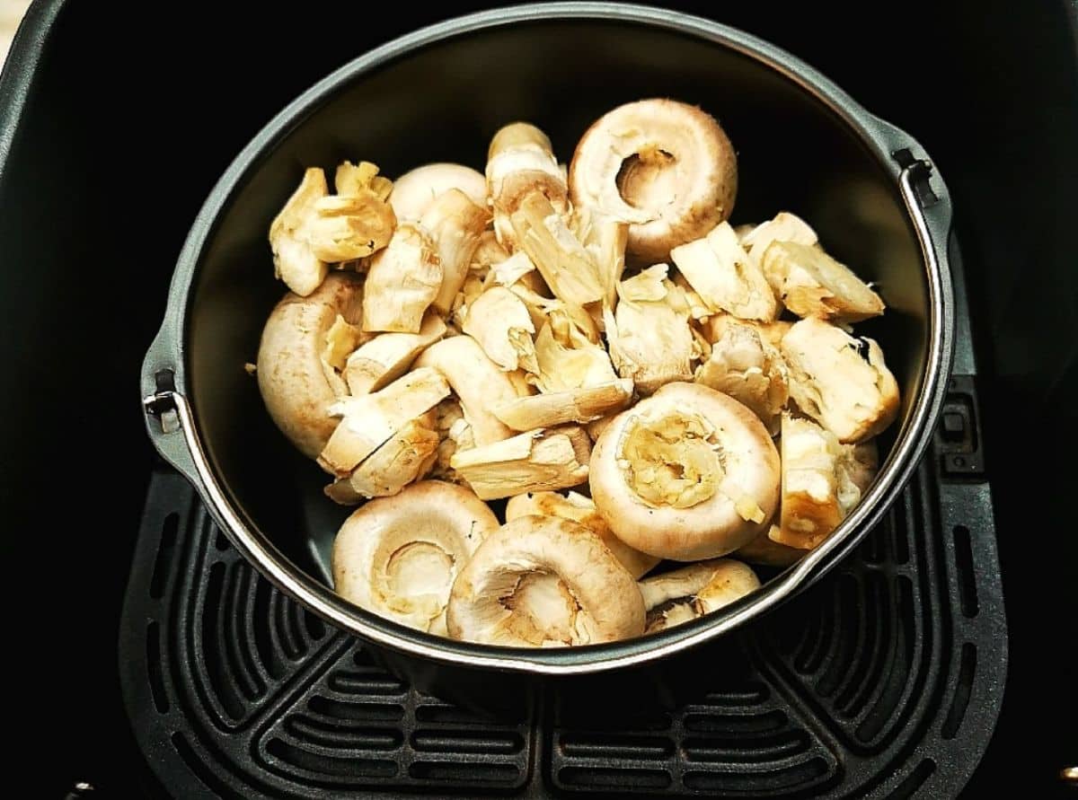 mushrooms in baking pan