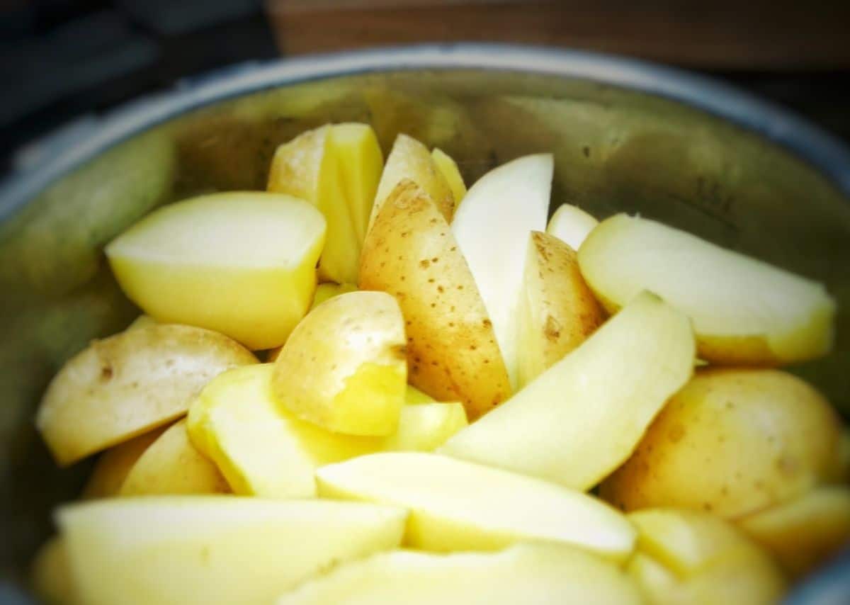 potatoes in a saucepan