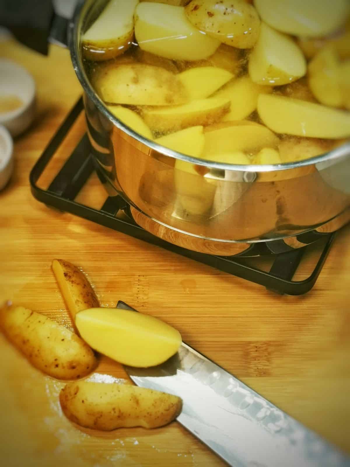 wash and rinse your potatoes