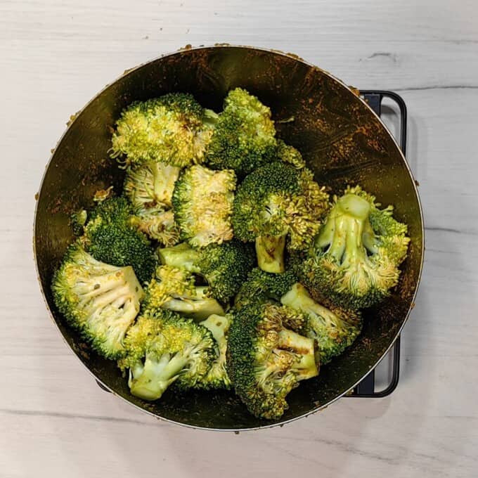 toss the broccoli florets in seasoning mix