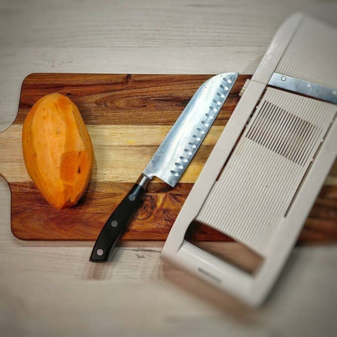 slice the sweet potatoes