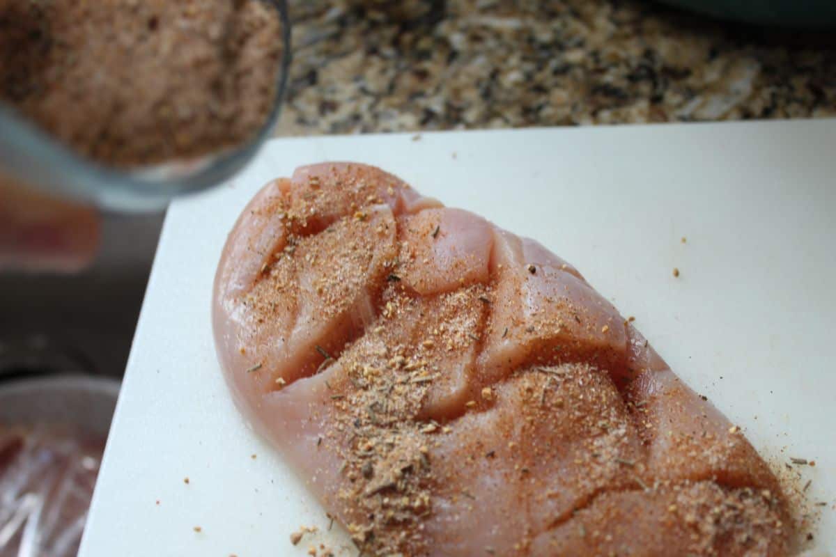 sprinkle rub mixture over your chicken breast