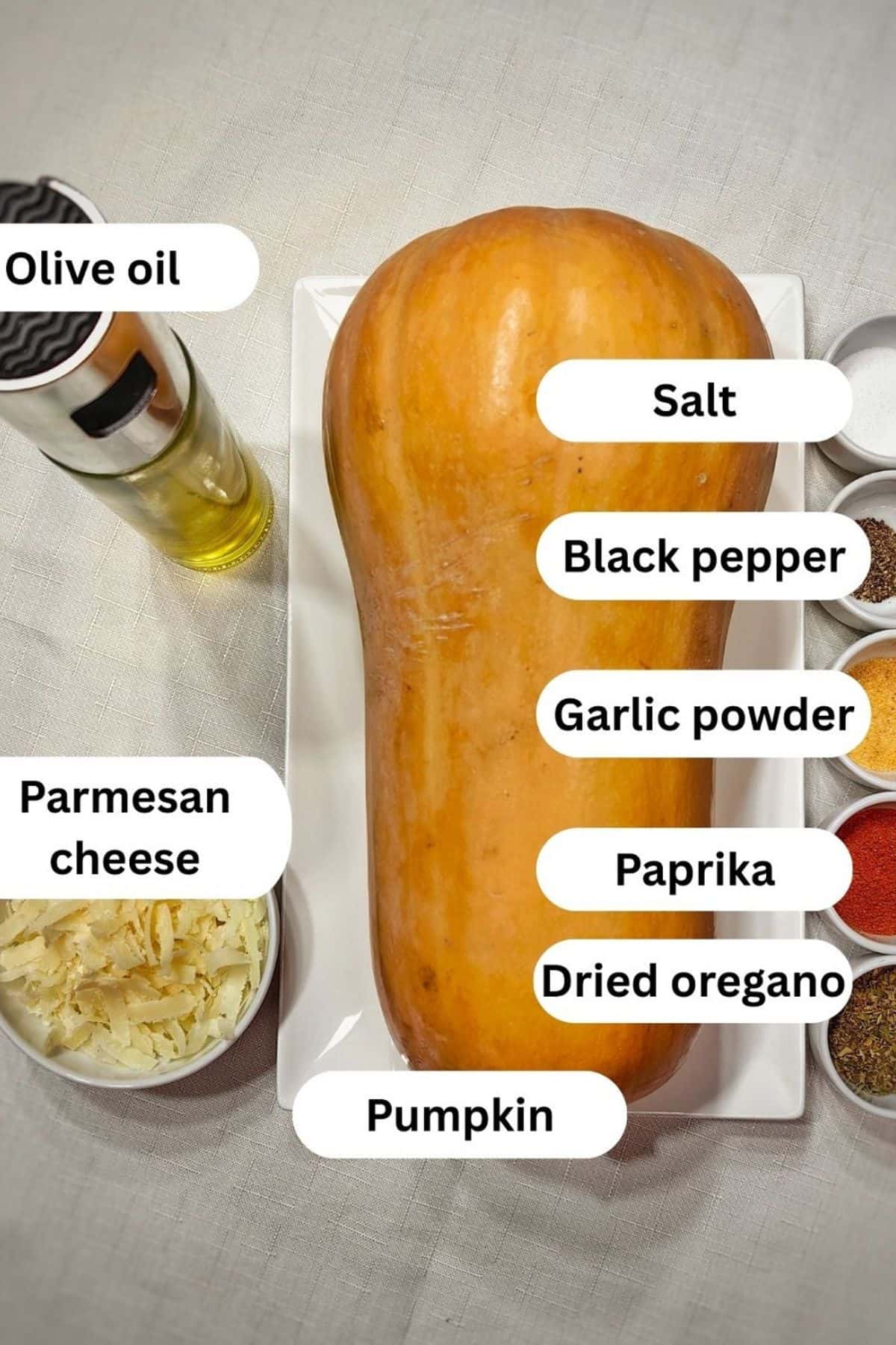 Air fryer roasted pumpkin ingredients