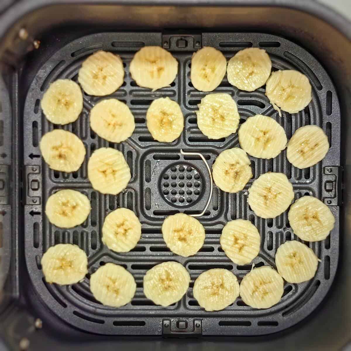 banana chips inside air fryer basket