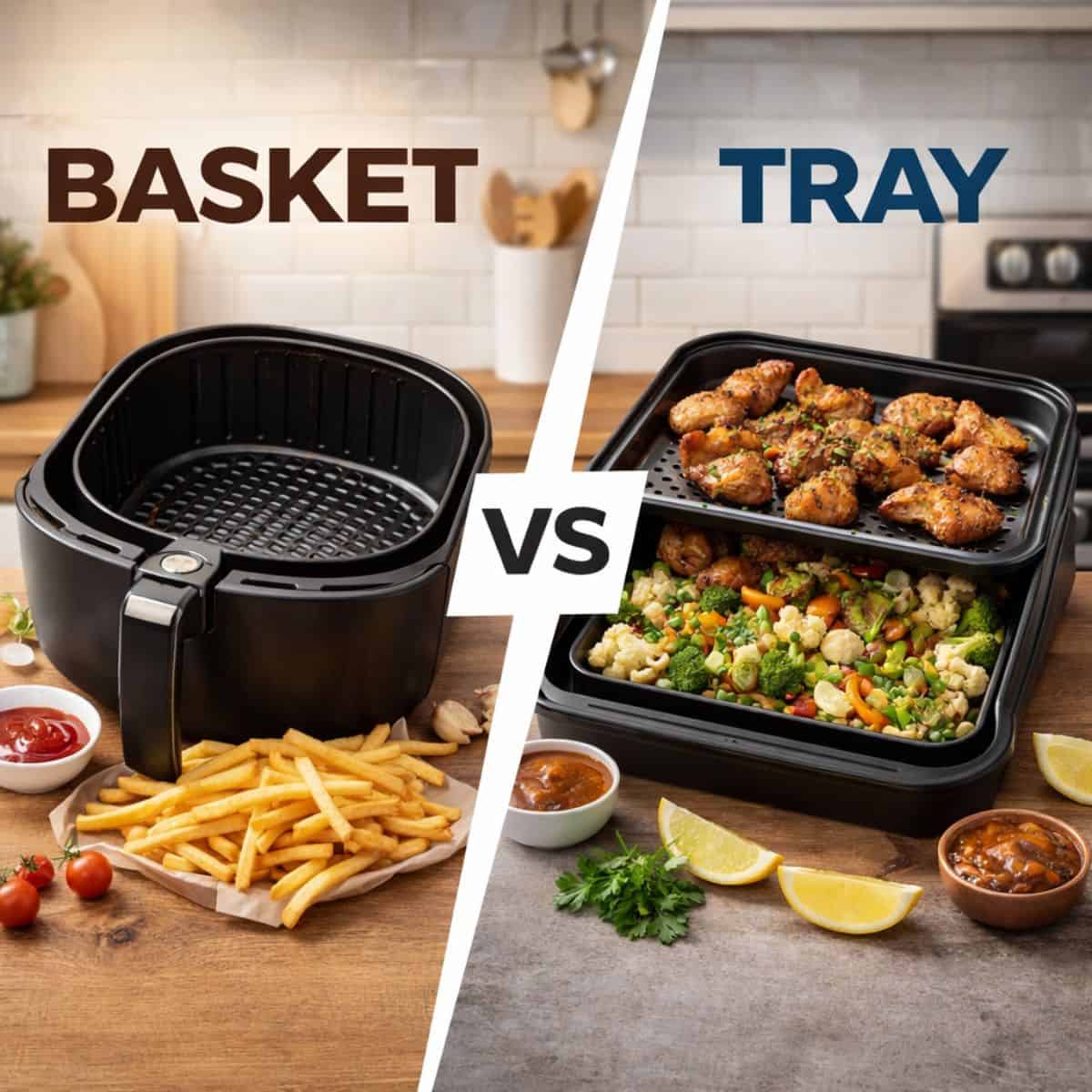 Air fryer basket vs tray