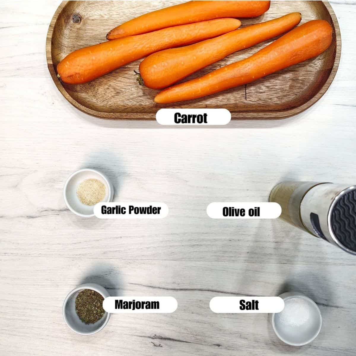 air fryer carrot chips ingredients