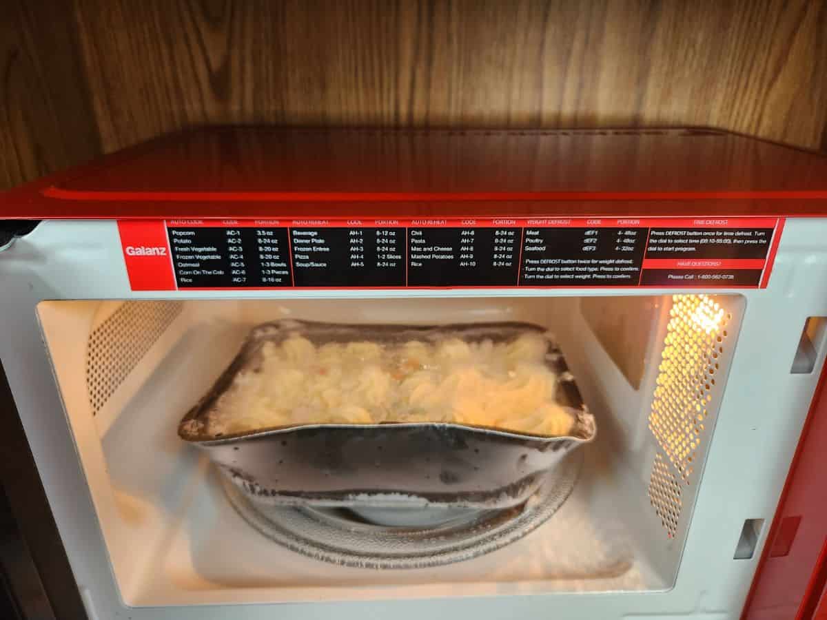 defrosting in microwave oven