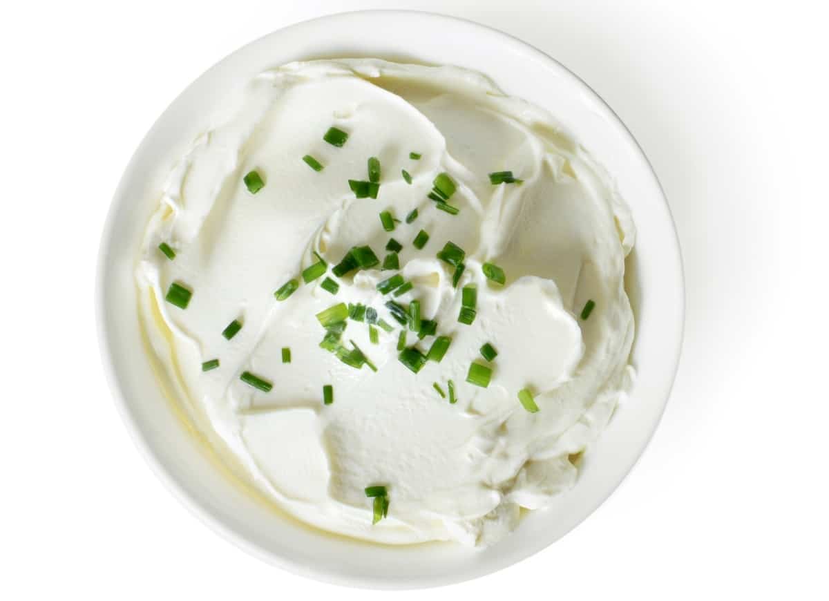 fromage blanc with green onions 