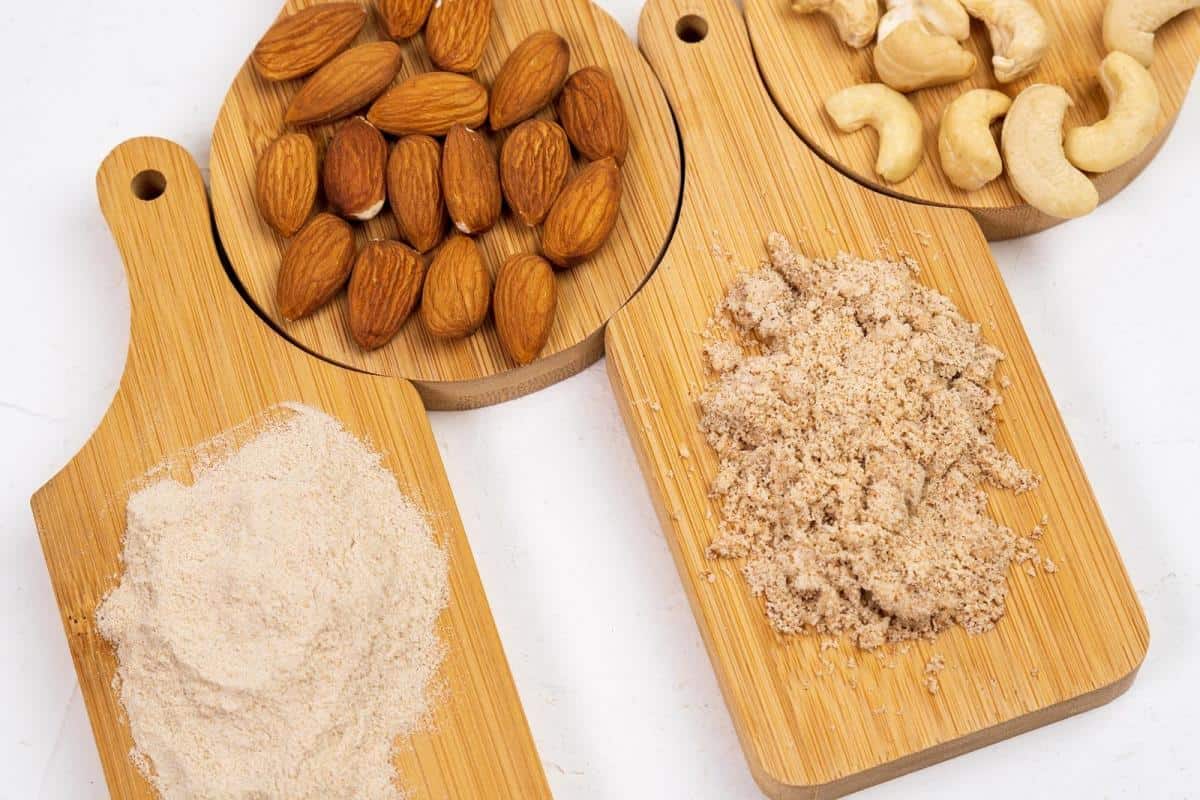 flour from almonds,  cashews 