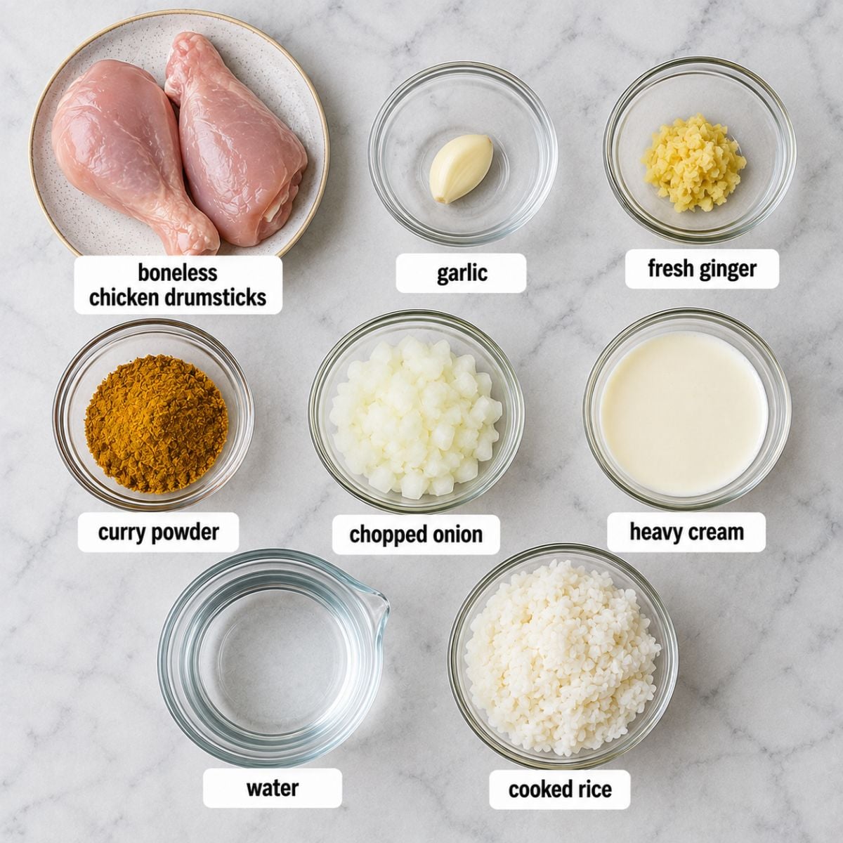 Easy Chicken Curry in Air fryer ingredients