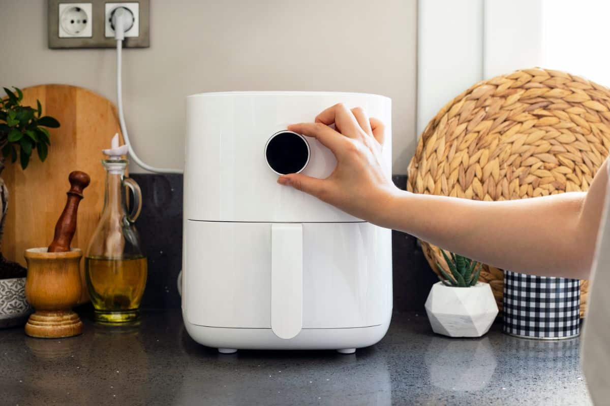 adjusting temperature of the white air fryer