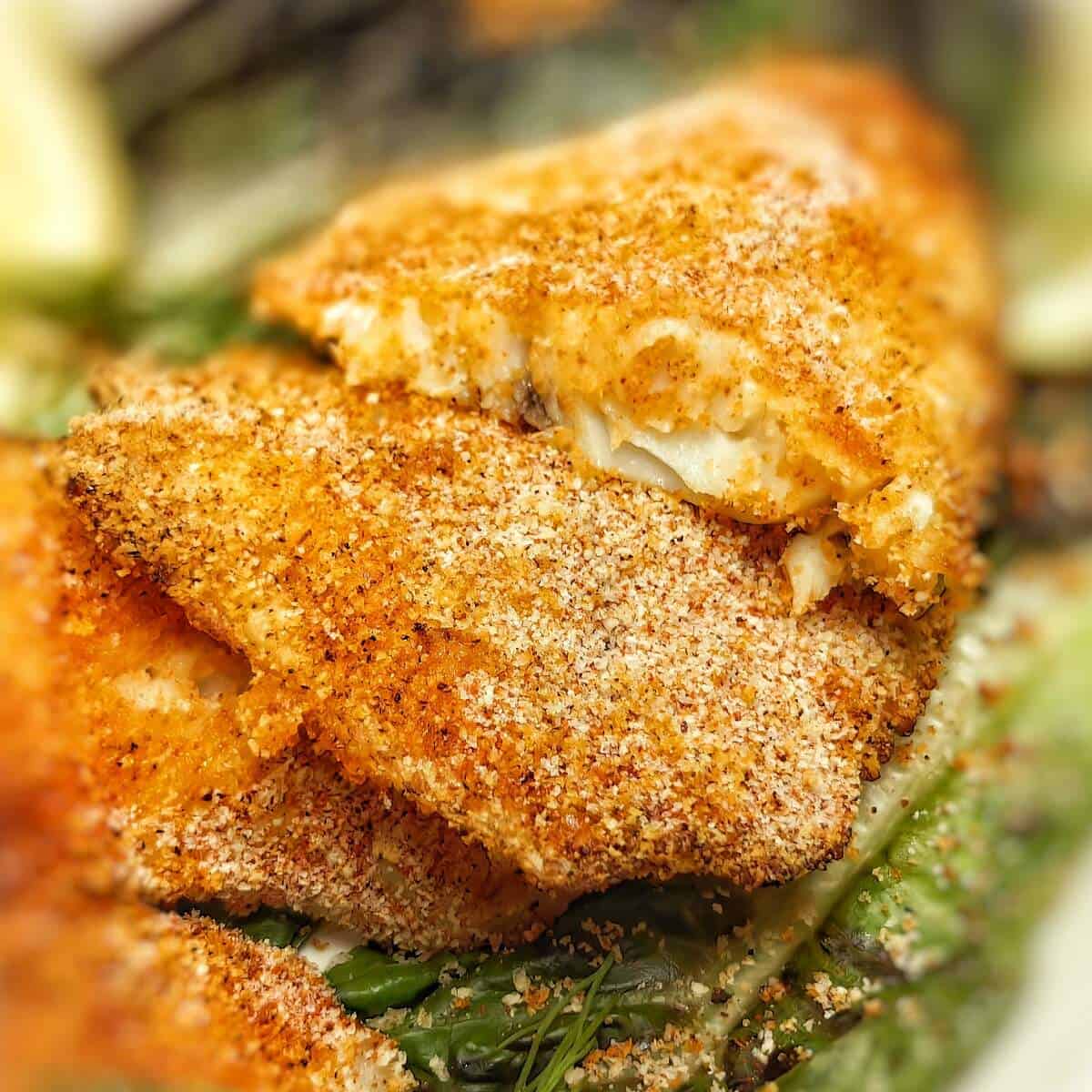 air fried tilapia with garnish