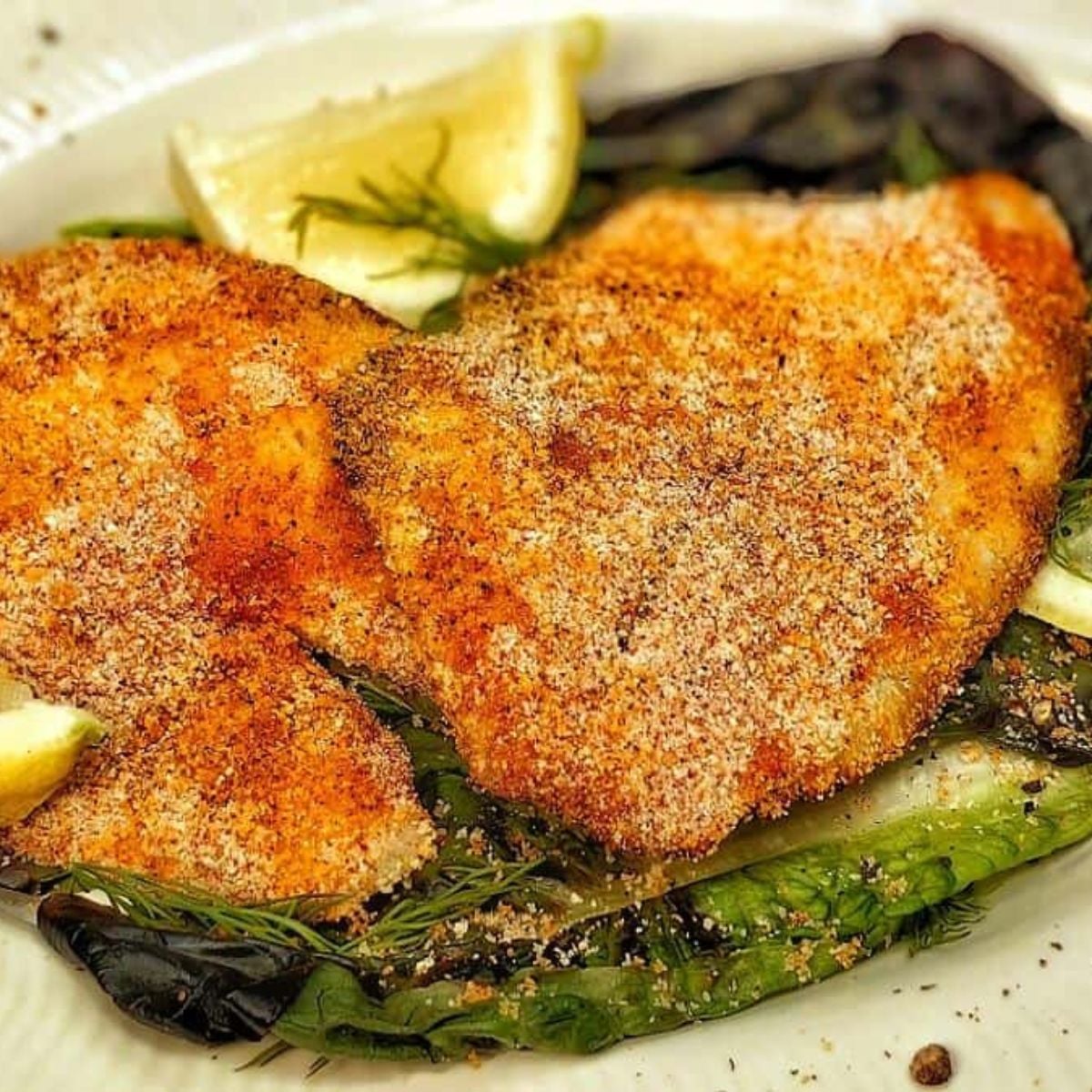 breaded tilapia in air fryer final result