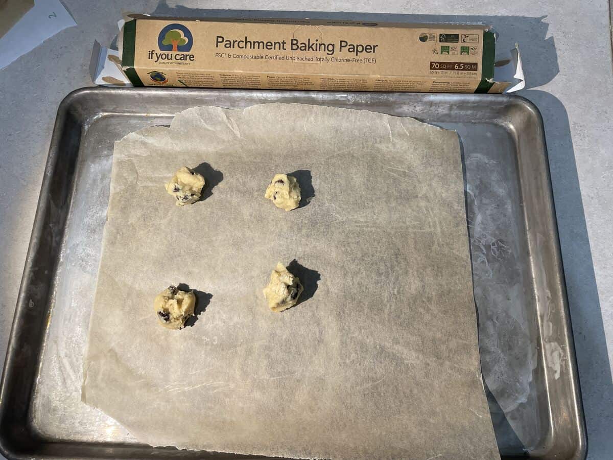 if you care parchment paper with cookie dough