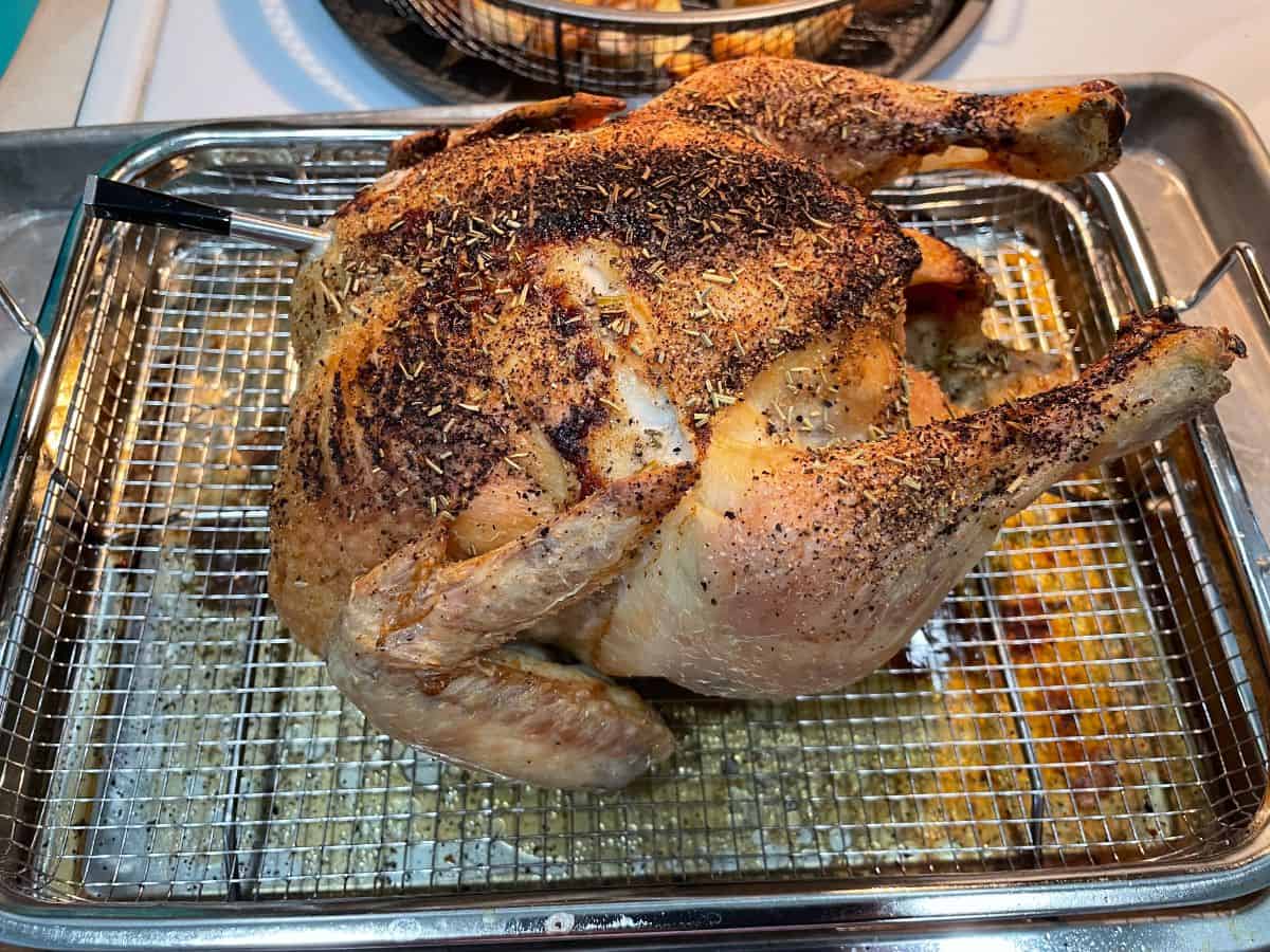 roasted chicken with meater plus thermometer