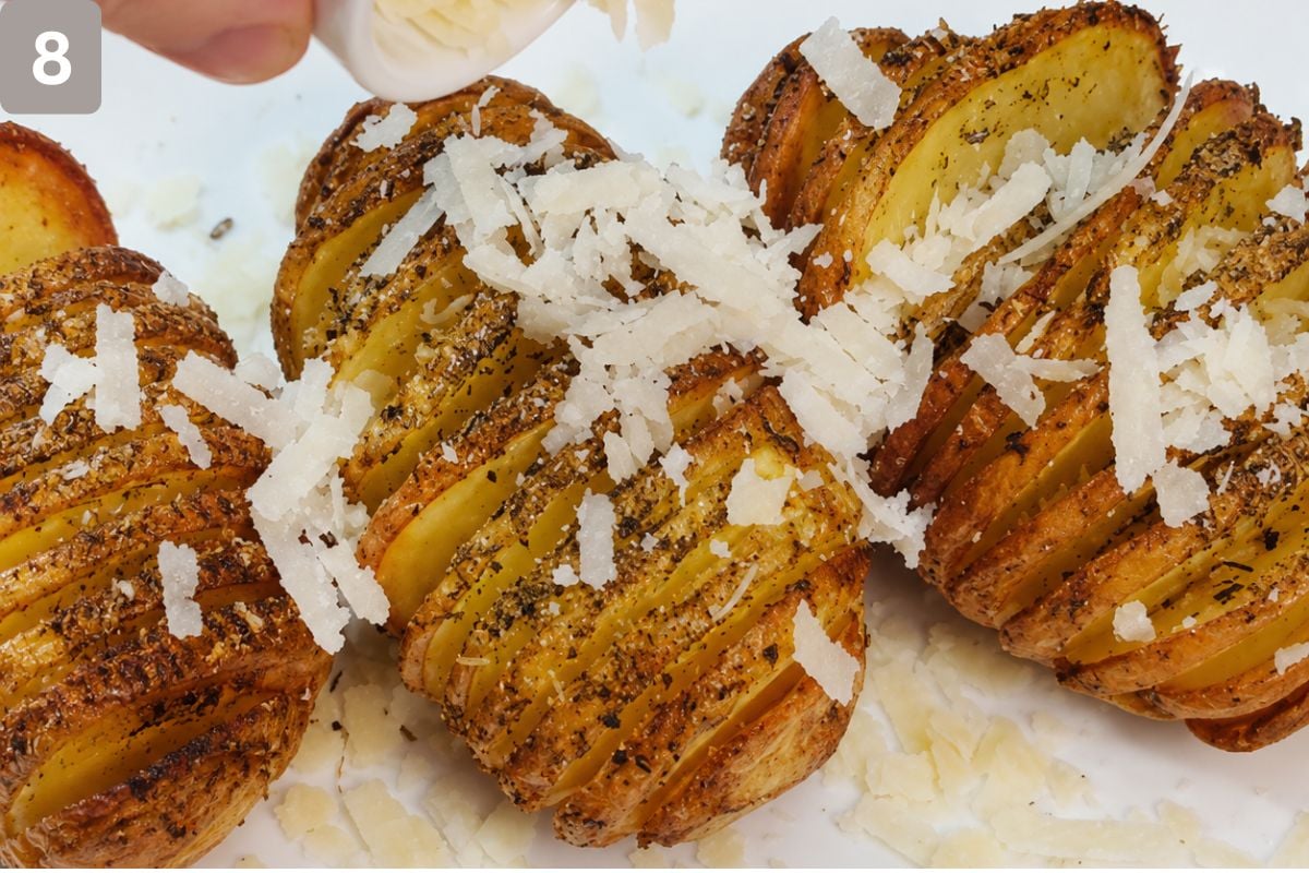 Grated parmesan cheese added on top and served