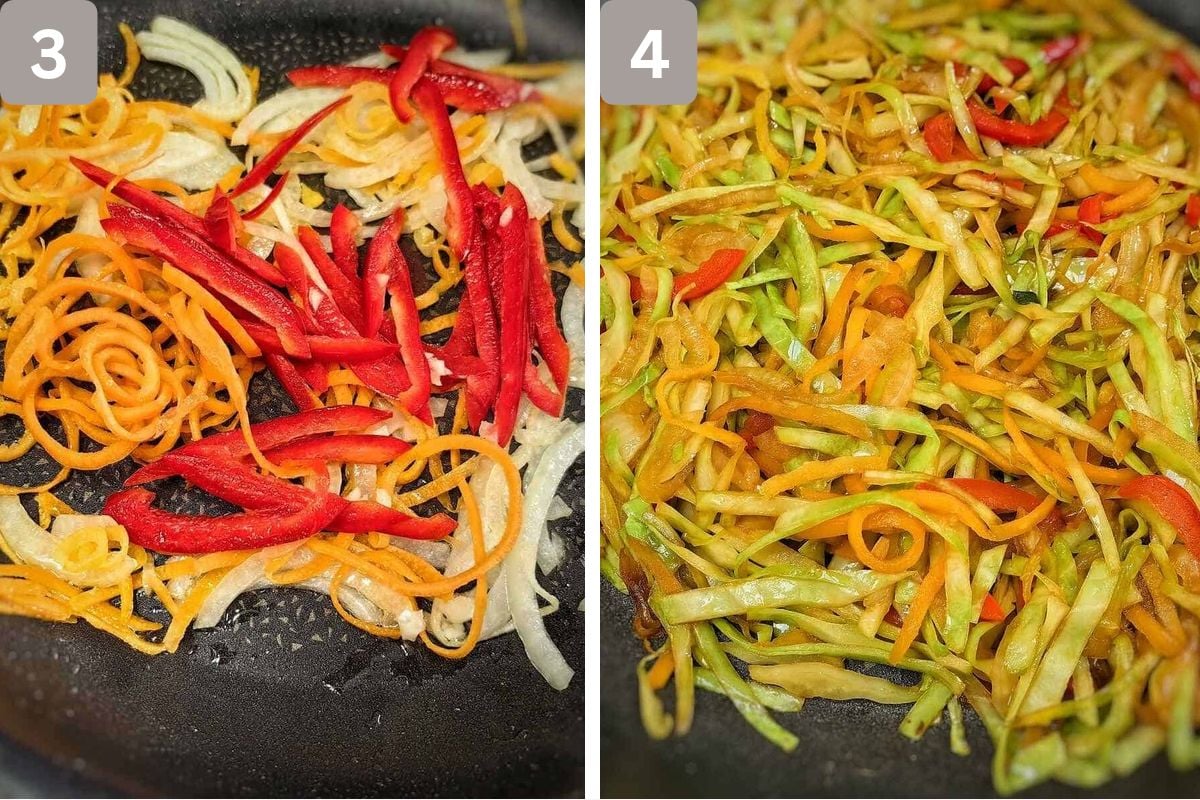 red bell pepper added and veggies sauteed