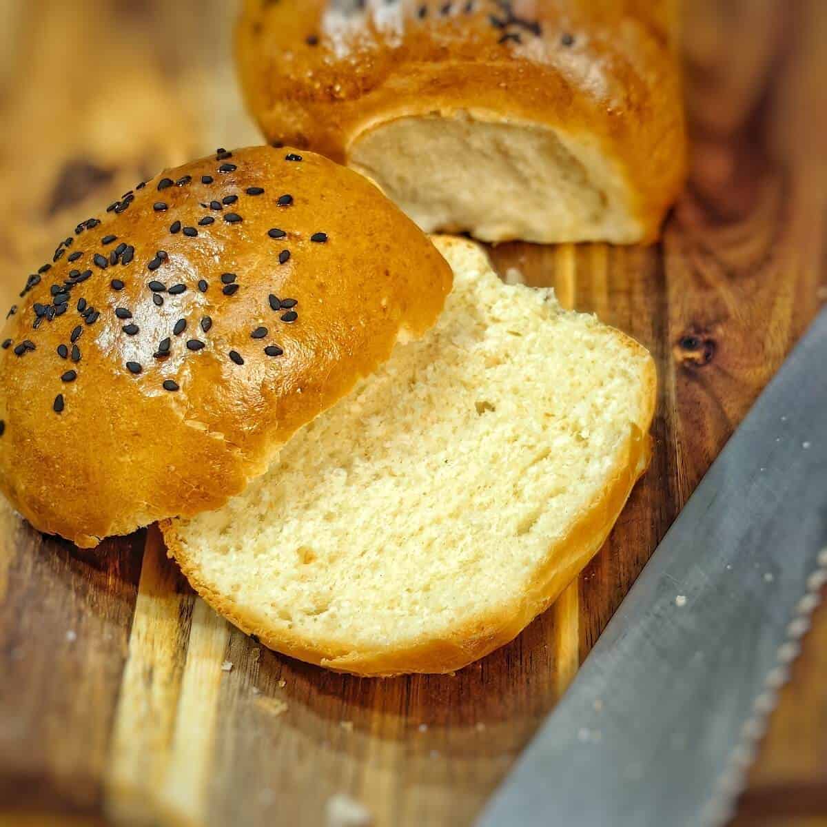air fryer burger buns final result