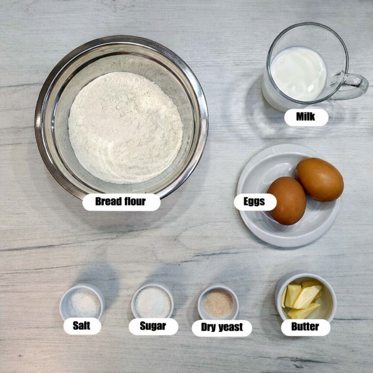 flat lay shot of air fryer hamburger buns ingredients