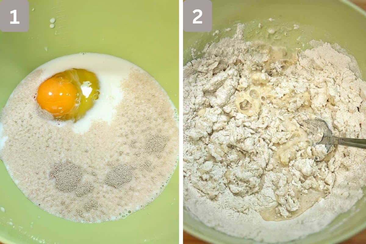 Wet and dry ingredients mixed together