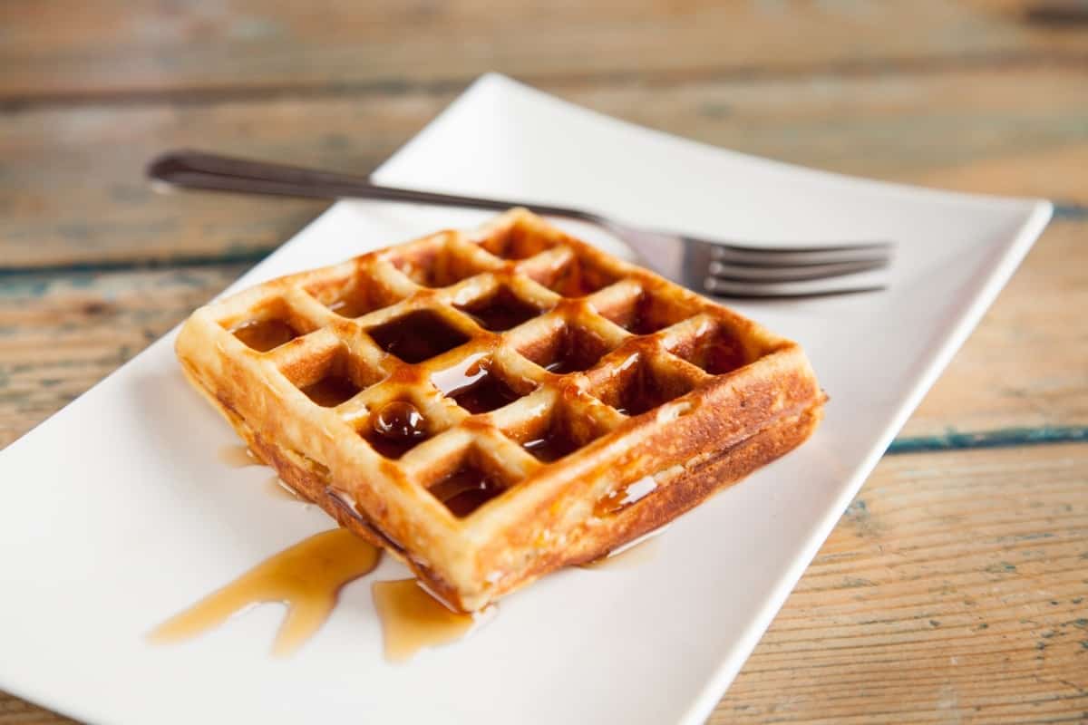 maple syrup and waffle
