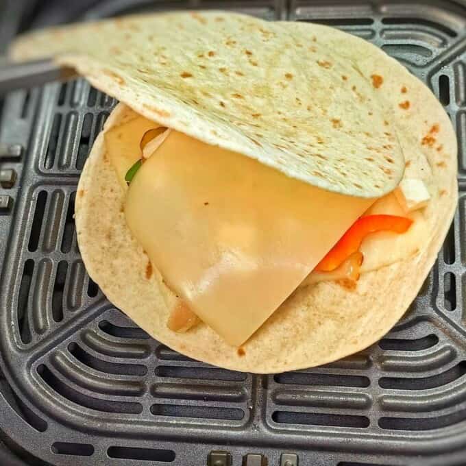 tortilla with vegetables and cheese