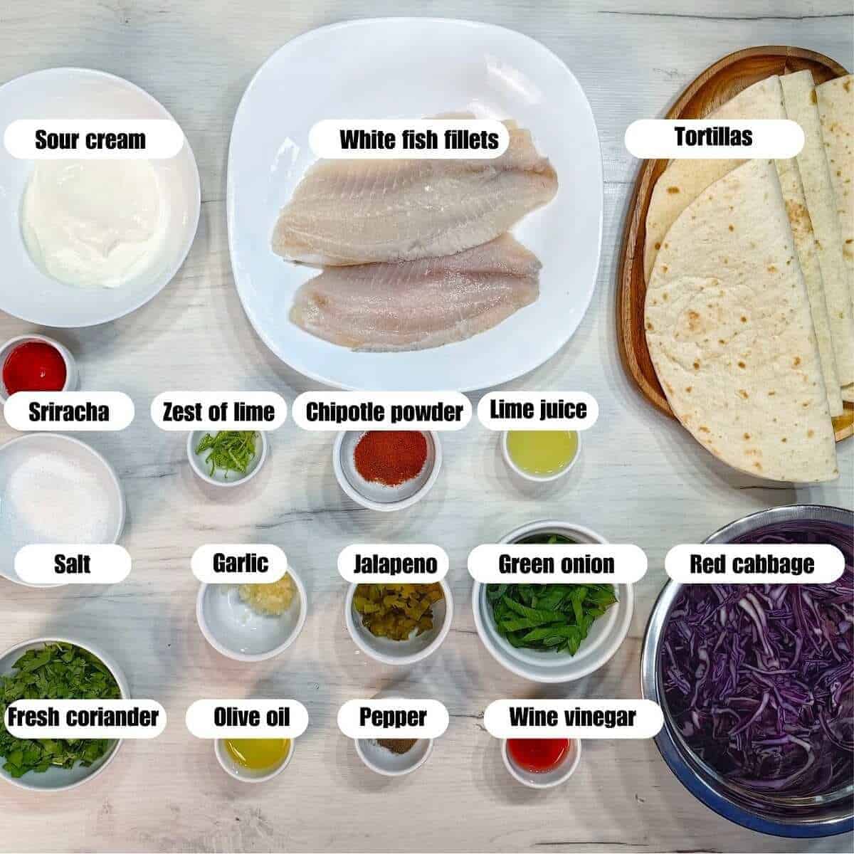 air fryer fish tacos ingredients