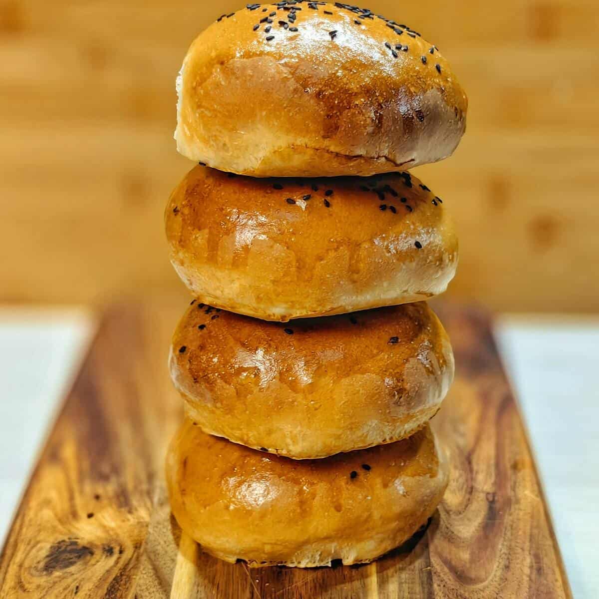 a tower of air fryer hamburger buns