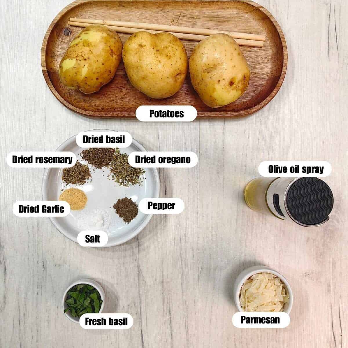 ingredients for air fryer hasselback potatoes