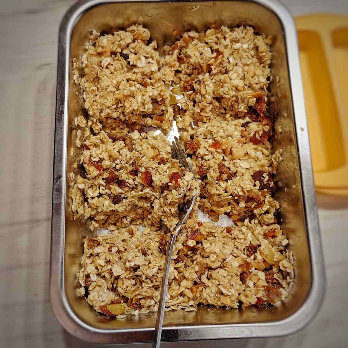 banana mixture with chopped fruits, nuts and seeds