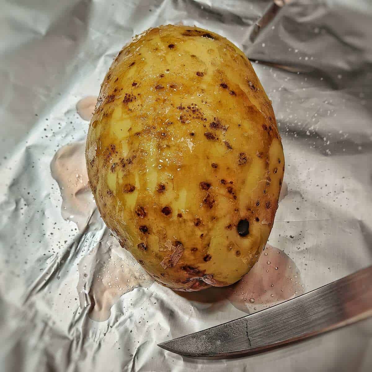 potato on top of a foil