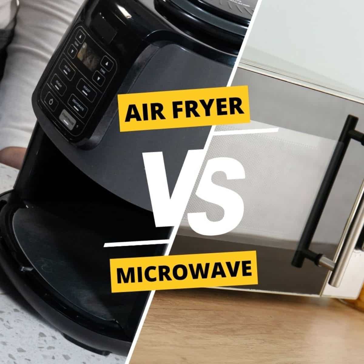 air fryer vs microwave collage