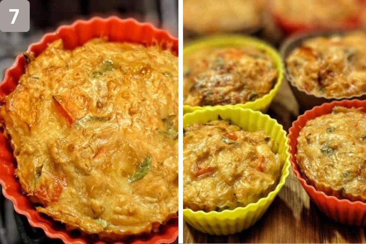 fully baked chicken bites in muffin liners