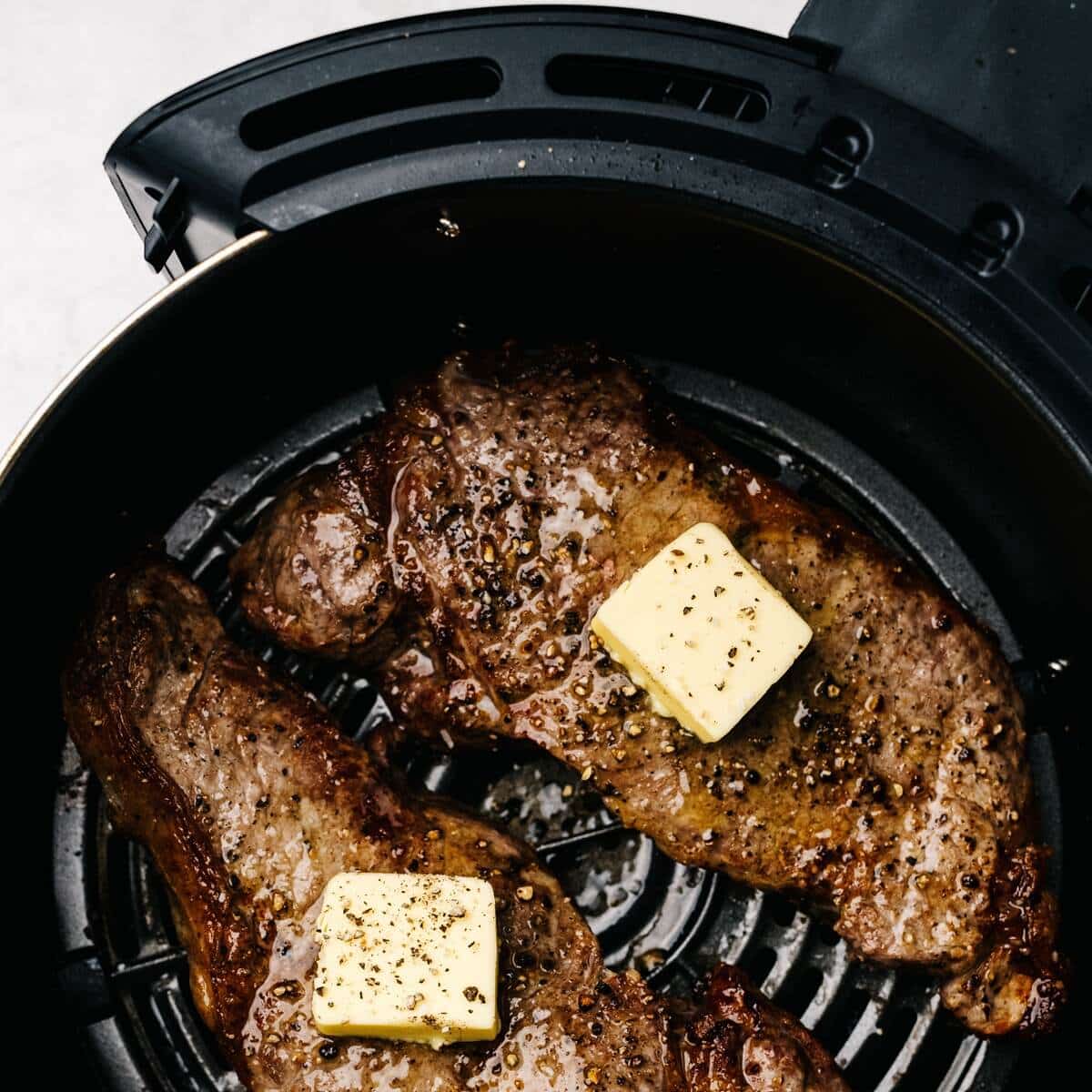 cooking steaks in an air fryer