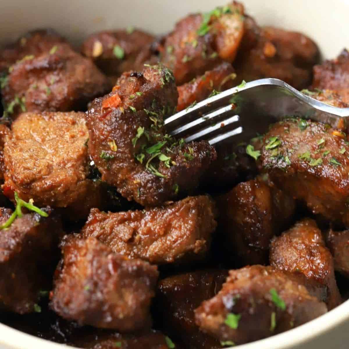 keto air fryer steak bites