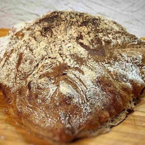 air fryer ciabatta on a chopping board