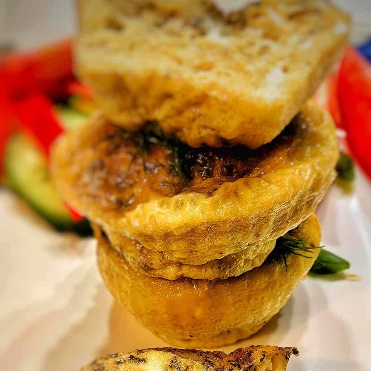 air fryer egg bites with fork