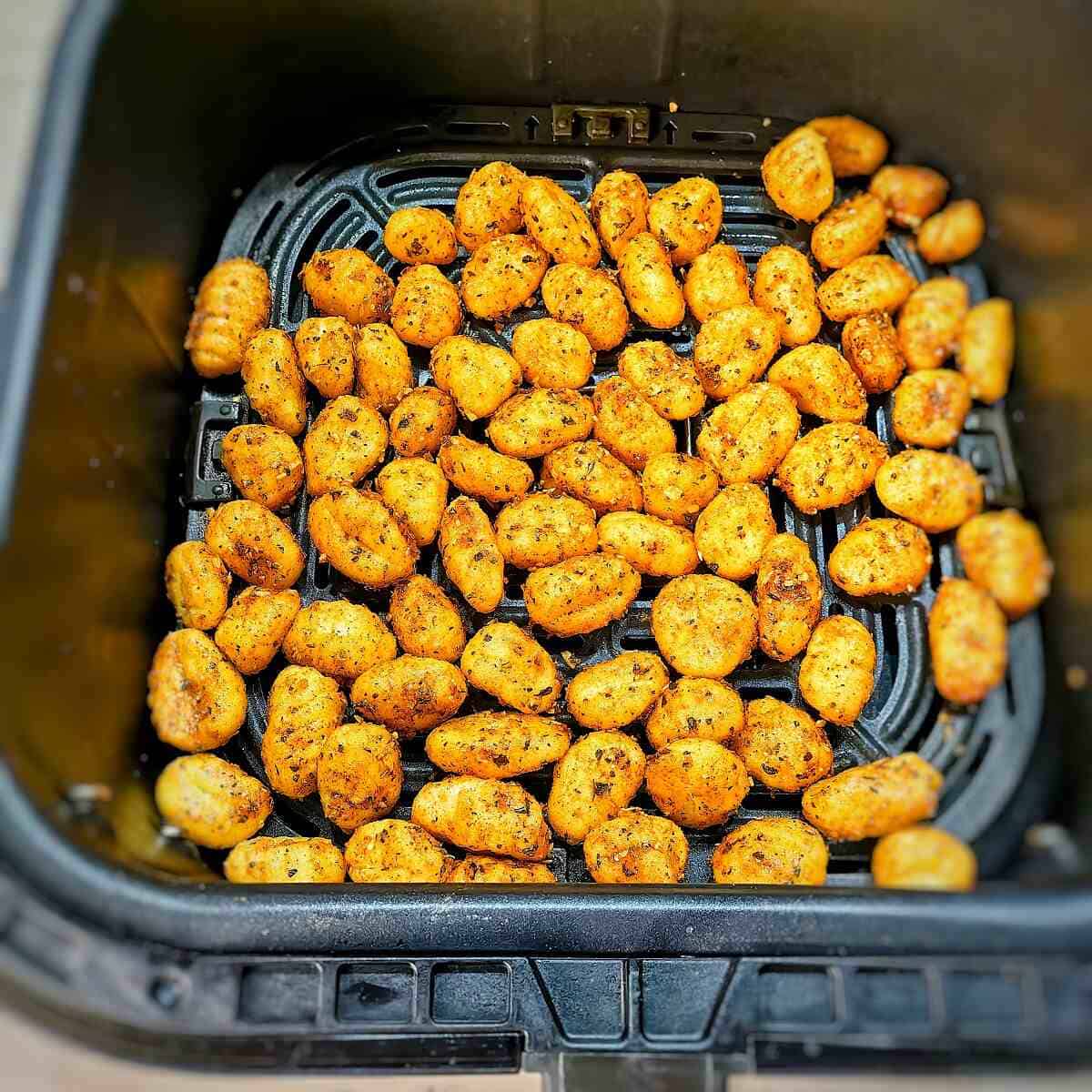 gnocchi inside air fryer basket