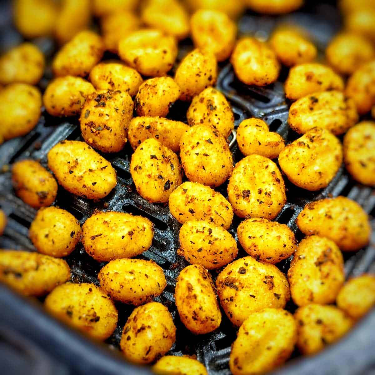 cooked gnocchi in air fryer basket